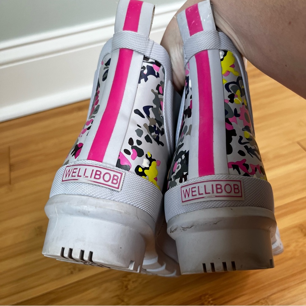 Joules Wellibob Colorful Leopard Print Rain Boots - size 6 - Picture 6 of 13
